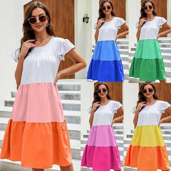 summer contrast color three stitching dress round neck girls casual pettiskirt, Black;gray
summer contrast color three stitching dress round neck girls casual pettiskirt, Black;gray