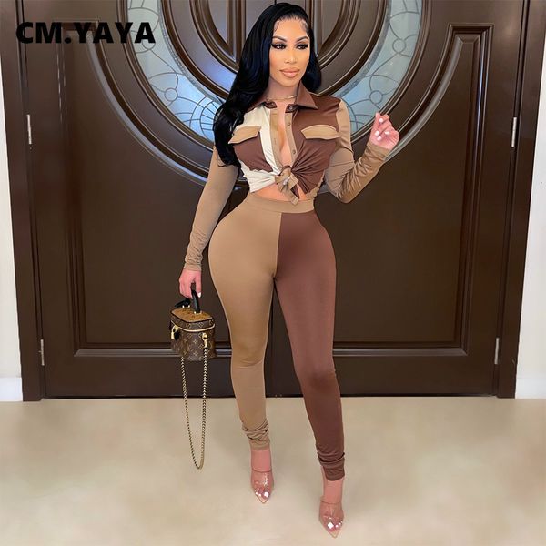 women's tracksuits cm yaya elegant patchwork legging pants suit and long sleeve shirts matching two 2piece set outfits sweatsuit 230110, Gray
women's tracksuits cm yaya elegant patchwork legging pants suit and long sleeve shirts matching two 2piece set outfits sweatsuit 230110, Gray