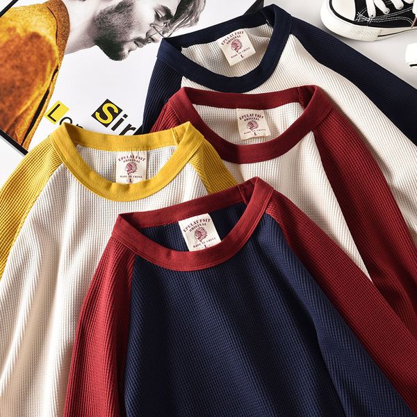 men's tshirts autumn fashion simple long sleeve oneck 100 cotton waffle solid color stitching tshirt washed old loose casual 230110, White;black
men's tshirts autumn fashion simple long sleeve oneck 100 cotton waffle solid color stitching tshirt washed old loose casual 230110, White;black