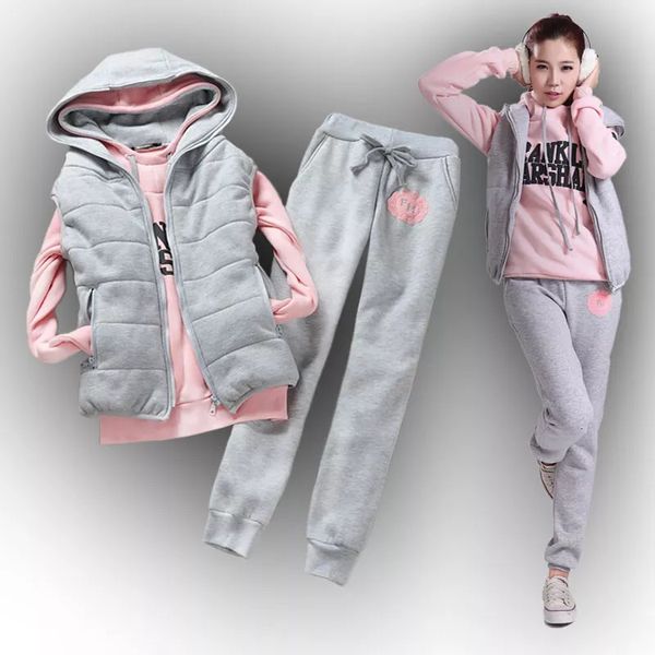 women's tracksuits selling sweatshirt vest pants 3 pieces set plus velvet thickening size casual nice suit whole 230110, Gray
women's tracksuits selling sweatshirt vest pants 3 pieces set plus velvet thickening size casual nice suit whole 230110, Gray