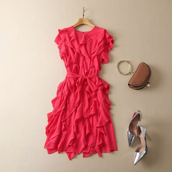 casual dresses european and american women's clothes 2023 spring new ruffled sleeves round neck with ruffled edge fashion belt dress, Black;gray
casual dresses european and american women's clothes 2023 spring new ruffled sleeves round neck with ruffled edge fashion belt dress, Black;gray