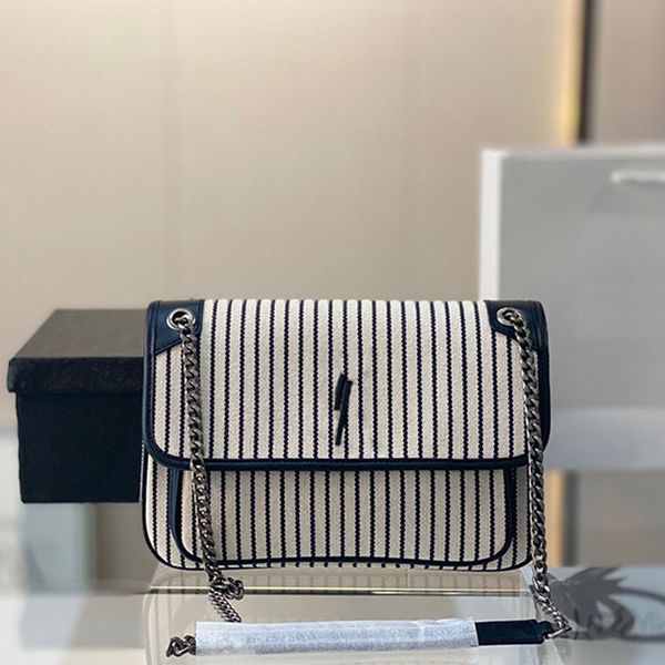 flap messenger bag fashion shoulder bags chain women handbags classic stripe cowhide linen material crossbody purse interior zipper pocket m
flap messenger bag fashion shoulder bags chain women handbags classic stripe cowhide linen material crossbody purse interior zipper pocket m