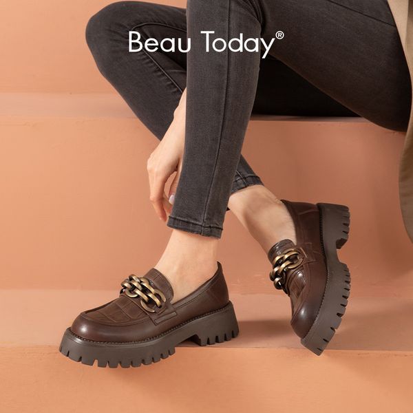 dress shoes beautoday chunky loafers women genuine cow leather platform round toe metal chain slip on ladies flats handmade 27748 230111, Black
dress shoes beautoday chunky loafers women genuine cow leather platform round toe metal chain slip on ladies flats handmade 27748 230111, Black