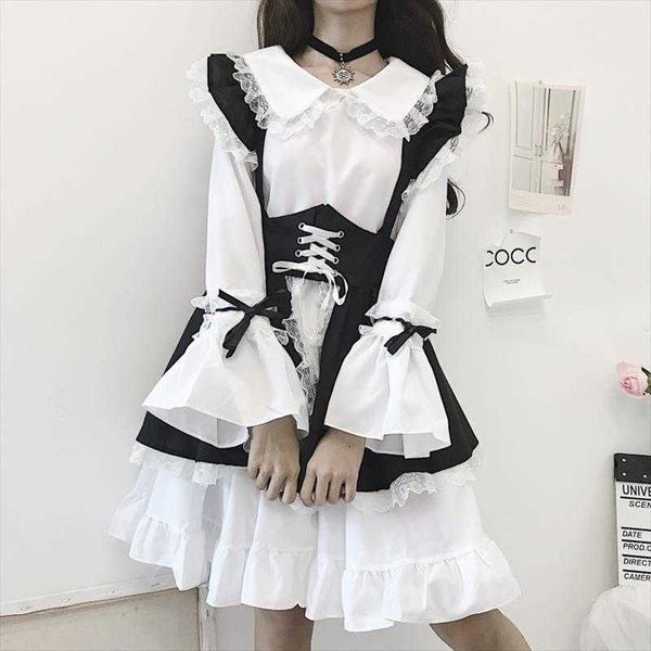 lolita maid costume cute japanese style dress womens big guy plus size suit, Black;gray
lolita maid costume cute japanese style dress womens big guy plus size suit, Black;gray