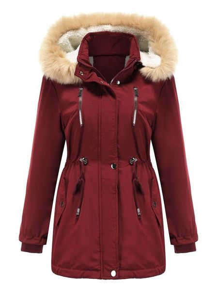 women's down parkas fashion winter coat lamb fleece loose cotton fur lined hooded outwear jackets hood detachable warm overcoat 230111, Black
women's down parkas fashion winter coat lamb fleece loose cotton fur lined hooded outwear jackets hood detachable warm overcoat 230111, Black