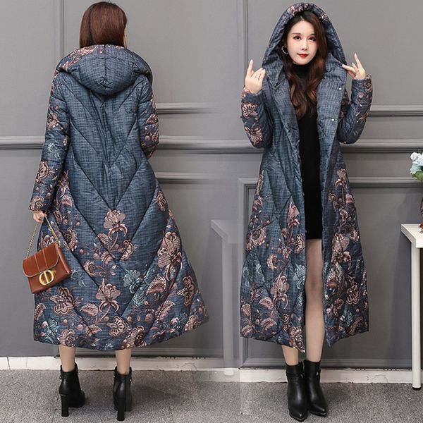 women's down parkas fdfklak hooded thick warm women vintage printed cotton winter coat middle aged mother overlength padded jacket 2301, Black
women's down parkas fdfklak hooded thick warm women vintage printed cotton winter coat middle aged mother overlength padded jacket 2301, Black