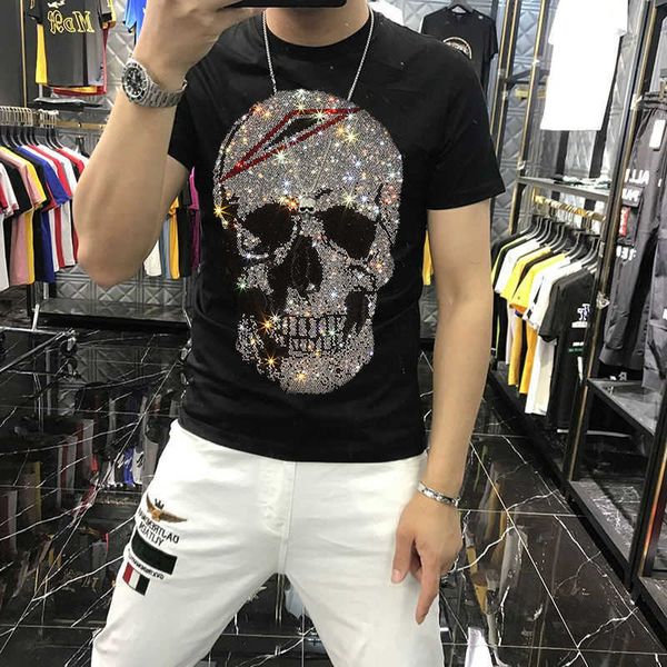 men's t-shirts rhinestone skull men's t-shirt trend slim handsome mercerized cotton large size summer casual sportsshirt t230111, White;black
men's t-shirts rhinestone skull men's t-shirt trend slim handsome mercerized cotton large size summer casual sportsshirt t230111, White;black