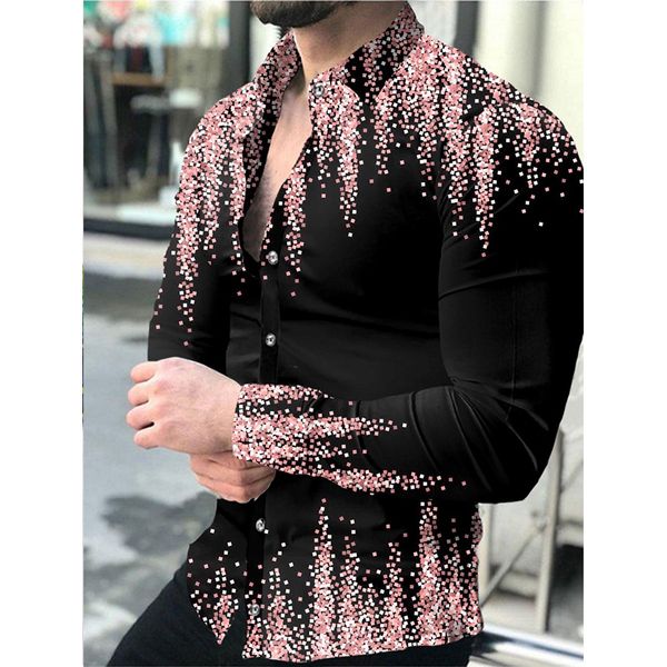 men's casual shirts luxury fashion pink 3d print for men single breasted shirt long sleeve clothing cardigan 230110, White;black
men's casual shirts luxury fashion pink 3d print for men single breasted shirt long sleeve clothing cardigan 230110, White;black