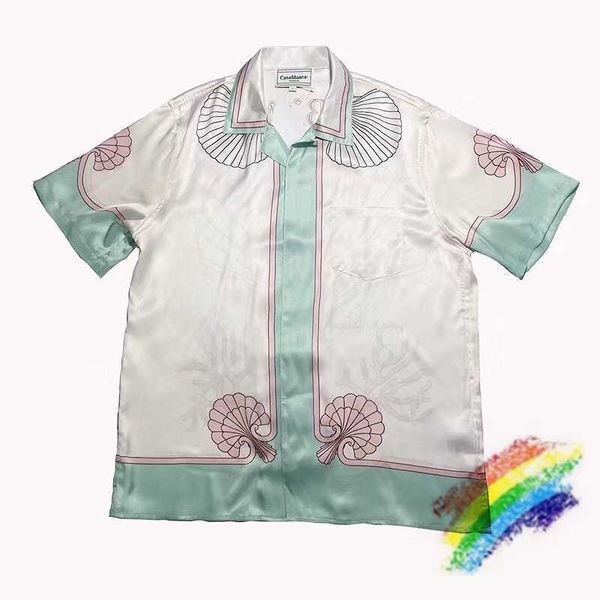 men's t-shirts new casablanca silk shirt men women 1 1 coral shell printing casablanca tees t230111, White;black
men's t-shirts new casablanca silk shirt men women 1 1 coral shell printing casablanca tees t230111, White;black