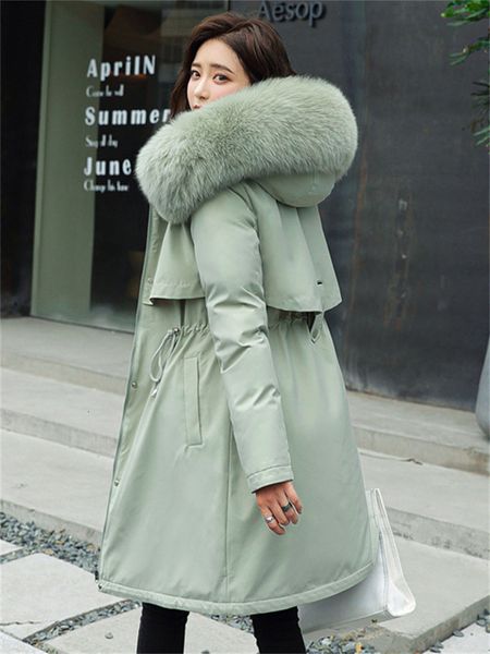 women's down parkas winter coat women green m6xl add wool thick warmth fur hooded fashion slim long cotton jacket outwear 230111, Black
women's down parkas winter coat women green m6xl add wool thick warmth fur hooded fashion slim long cotton jacket outwear 230111, Black