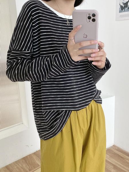 women's t shirts autumn winter women's loose stripe casual shirt long sleeve round neck comfortable oversized tee black white
women's t shirts autumn winter women's loose stripe casual shirt long sleeve round neck comfortable oversized tee black white