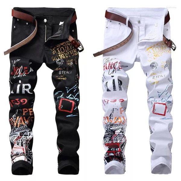 men's jeans 2023 street fashion mens night club black white color personal designer printed men punk pants skinny hip hop jea, Blue
men's jeans 2023 street fashion mens night club black white color personal designer printed men punk pants skinny hip hop jea, Blue