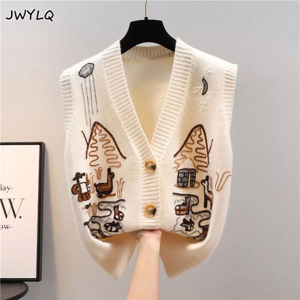 women's vests autumn sweater knitted vest korean for women clothing oversize vintage sleeveless fashion harajuku v-neck cardigans 23011, Black;white
women's vests autumn sweater knitted vest korean for women clothing oversize vintage sleeveless fashion harajuku v-neck cardigans 23011, Black;white