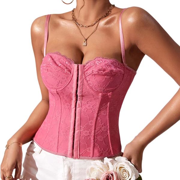 women camis spaghetti strap floral print lace v neck hook and eye sleeveless crop corset cami top, White
women camis spaghetti strap floral print lace v neck hook and eye sleeveless crop corset cami top, White