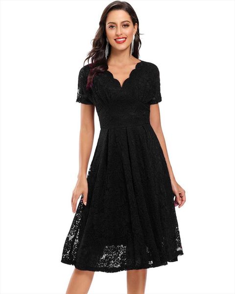 retro spring casual dresses and summer womens clothing v neck midi lace swing, Black;gray
retro spring casual dresses and summer womens clothing v neck midi lace swing, Black;gray