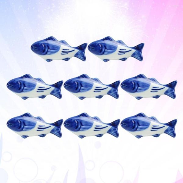 chopsticks 8pcs creative rest fish shaped rack ceramic fork and holder spoon stand (blue white)
chopsticks 8pcs creative rest fish shaped rack ceramic fork and holder spoon stand (blue white)