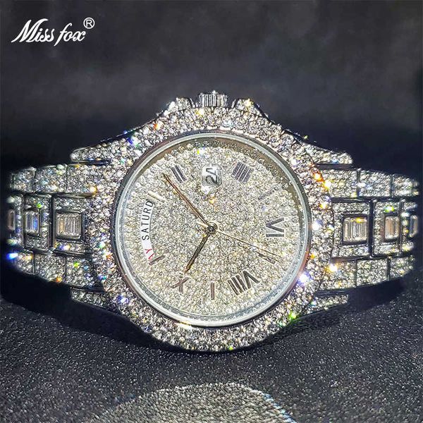 relogio masculino luxury missfox ice out diamond watch multifunction day date adjust calendar quartz watches for men 23011, Slivery;brown
relogio masculino luxury missfox ice out diamond watch multifunction day date adjust calendar quartz watches for men 23011, Slivery;brown