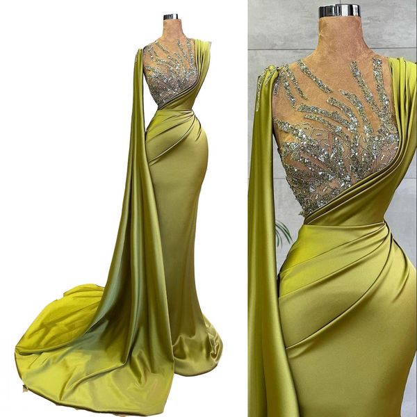 2023 mermaid evening dresses wear arabic lemon green satin sheer mesh sequin crystal beads ruched party formal occasion gowns sweep train ro, Black;red
2023 mermaid evening dresses wear arabic lemon green satin sheer mesh sequin crystal beads ruched party formal occasion gowns sweep train ro, Black;red