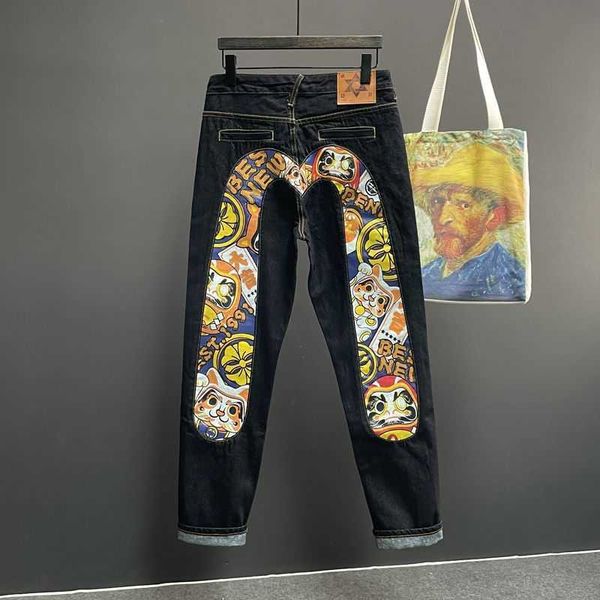 men's jeans straight pants man skeleton embroidery mopping trousers streetwear denim clothing for men baggy, Blue
men's jeans straight pants man skeleton embroidery mopping trousers streetwear denim clothing for men baggy, Blue