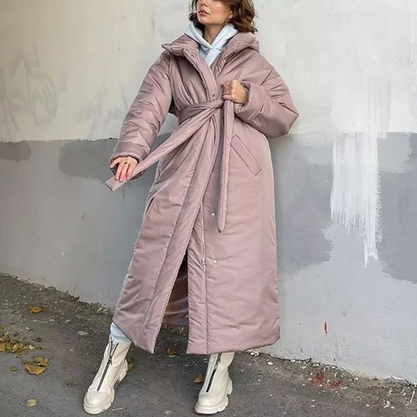 women's down parkas 2023 winter solid hooded fashion tie belt collected waisted coats elegant long cotton jackets female ladie 230111, Black
women's down parkas 2023 winter solid hooded fashion tie belt collected waisted coats elegant long cotton jackets female ladie 230111, Black
