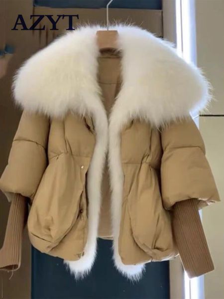 women's down parkas azyt big fur collar cotton coats casual loose winter jackets female warm padded jacket 230110, Black
women's down parkas azyt big fur collar cotton coats casual loose winter jackets female warm padded jacket 230110, Black