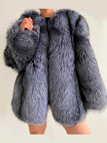 women's fur faux furyoume winter women real silver coat wholeskin natural jacket ladies luxury outerwear long sleeves overcoat 230111, Black
women's fur faux furyoume winter women real silver coat wholeskin natural jacket ladies luxury outerwear long sleeves overcoat 230111, Black