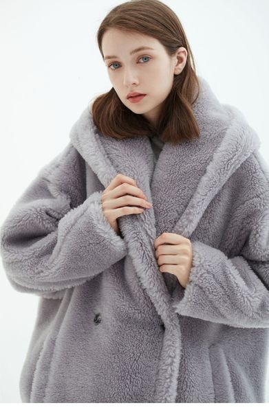 women's fur faux cashmere coat midlength autumn and winter thickened hooded gray wool long 230111, Black
women's fur faux cashmere coat midlength autumn and winter thickened hooded gray wool long 230111, Black