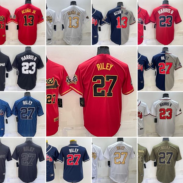2023 new baseball jersey 27 austin riley 13 ronald acuna jr. 23 michael harris ii customizable up to 6xl, Blue;black
2023 new baseball jersey 27 austin riley 13 ronald acuna jr. 23 michael harris ii customizable up to 6xl, Blue;black
