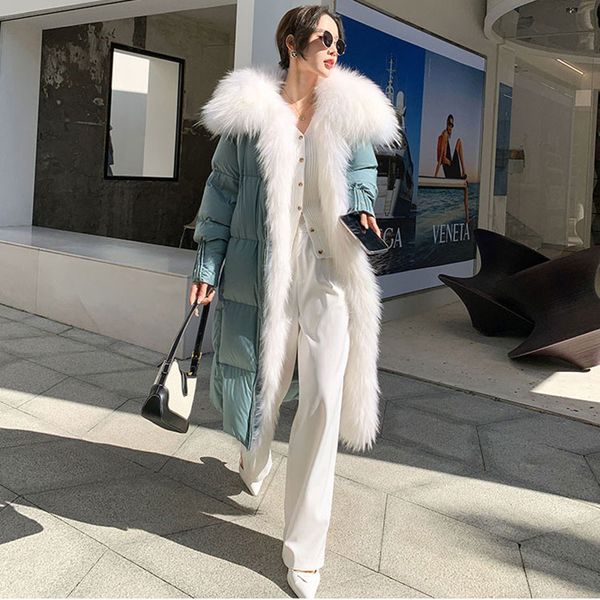 women's fur faux luxury winter coat for women with big collar white goose duck down jacket long brand real female light outwear 230111, Black
women's fur faux luxury winter coat for women with big collar white goose duck down jacket long brand real female light outwear 230111, Black