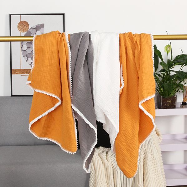 2 sizes tassel muslin baby blankets newborn diaper swaddle baby towel gauze pompom swaddle blanket baby
2 sizes tassel muslin baby blankets newborn diaper swaddle baby towel gauze pompom swaddle blanket baby