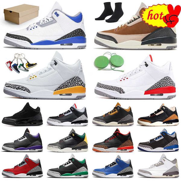 2023 og jumpman 3 basketball shoes 3s dark iris 36-47 j3 men women trainers sports sneakers authentic kumquat desert elephant fire red sport, Black