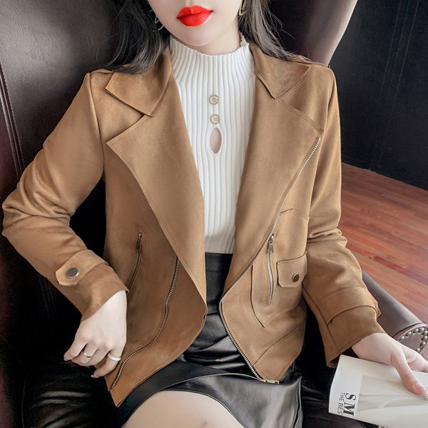 women's jackets deerskin velvet coat women's short 2022 autumn clothes new korean version of thin everything matching jacket motor, Black;brown
women's jackets deerskin velvet coat women's short 2022 autumn clothes new korean version of thin everything matching jacket motor, Black;brown