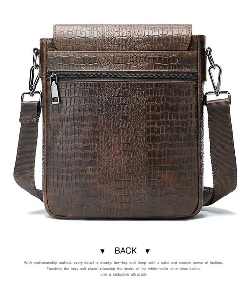 head layer cowhide vertical section business commuter man inclined shoulder bag fashion designer crocodile grain single shoulder bag 
head layer cowhide vertical section business commuter man inclined shoulder bag fashion designer crocodile grain single shoulder bag