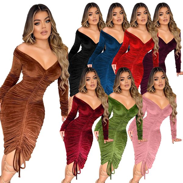 2023 women dresses fashion solid color flannel clothing long sleeve casual dresses v-neck dress winter spring clothes dhl 9177, Black;gray
2023 women dresses fashion solid color flannel clothing long sleeve casual dresses v-neck dress winter spring clothes dhl 9177, Black;gray