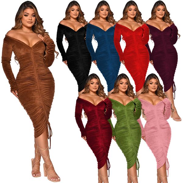 fall winter velvet dresses women long sleeve bodycon dress plus size 2xl off shoulder deep v neck dress night club party wear fashion street, Black;gray
fall winter velvet dresses women long sleeve bodycon dress plus size 2xl off shoulder deep v neck dress night club party wear fashion street, Black;gray