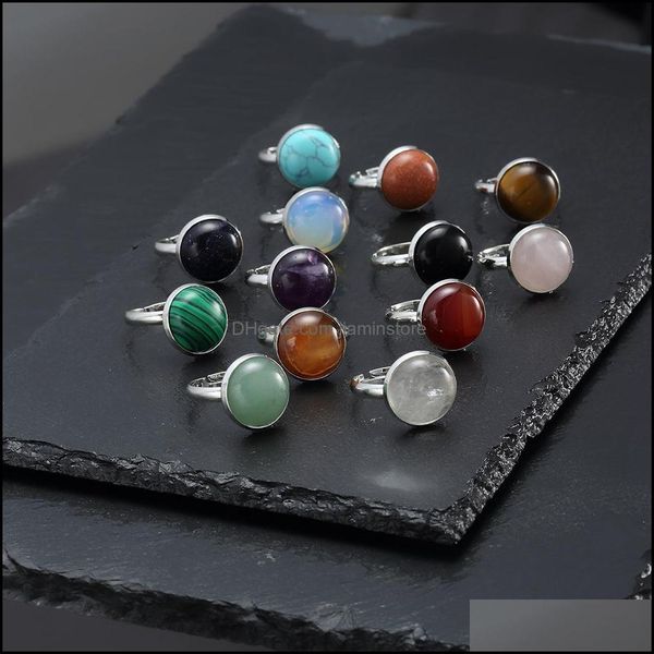 cluster rings 12mm stainless steel round natural stone ring tiger eye opal pink crystal adjustable for women pendientes jewelry drop dhn4z, Golden;silver
cluster rings 12mm stainless steel round natural stone ring tiger eye opal pink crystal adjustable for women pendientes jewelry drop dhn4z, Golden;silver