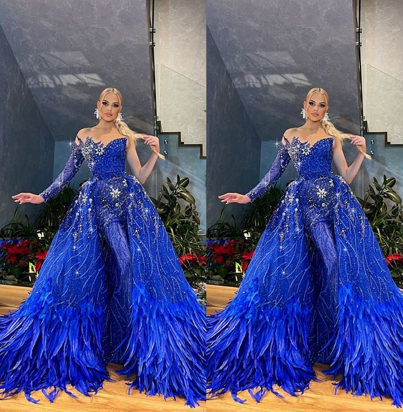feathers royal blue mermaid prom dresses lace sequined one shoulder party dresses crystal with overskirt custom made evening dress, Black;red
feathers royal blue mermaid prom dresses lace sequined one shoulder party dresses crystal with overskirt custom made evening dress, Black;red