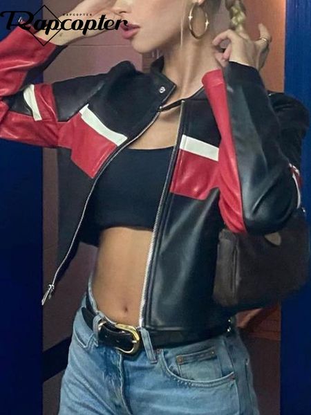 women's jackets rapcopter y2k striped cropped vintage biker moto fashion streetwear coat women zipper punk grunge outwear patchwork 90s, Black;brown
women's jackets rapcopter y2k striped cropped vintage biker moto fashion streetwear coat women zipper punk grunge outwear patchwork 90s, Black;brown