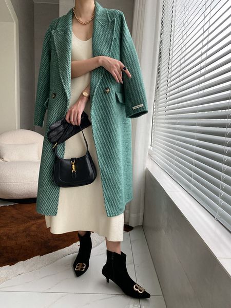 women's knits tees bornladies winter 100 wool coat for women autumn argyle doublesided woolen office ladies midlength green long 230111, White
women's knits tees bornladies winter 100 wool coat for women autumn argyle doublesided woolen office ladies midlength green long 230111, White