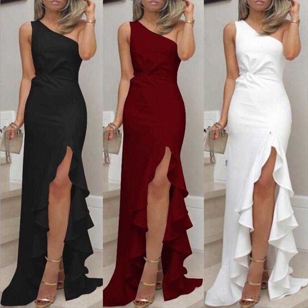 evening dress internet womens clothing summer ruffled large slit mop solid color, Black;gray
evening dress internet womens clothing summer ruffled large slit mop solid color, Black;gray