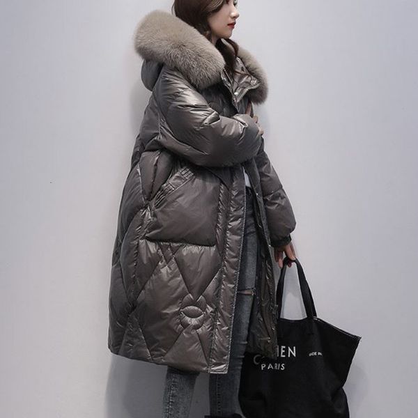 women's down parkas winter padded jacket fashion midlength loose thickened hooded warm big fur collar coat women 230111, Black
women's down parkas winter padded jacket fashion midlength loose thickened hooded warm big fur collar coat women 230111, Black