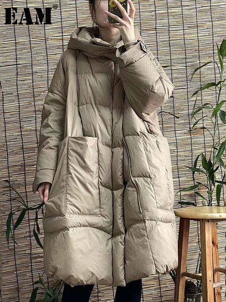 women's down parkas eam loose fit khaki pocket big size jacket hooded long sleeve warm women fashion autumn winter 2023 1d056 230111, Black
women's down parkas eam loose fit khaki pocket big size jacket hooded long sleeve warm women fashion autumn winter 2023 1d056 230111, Black
