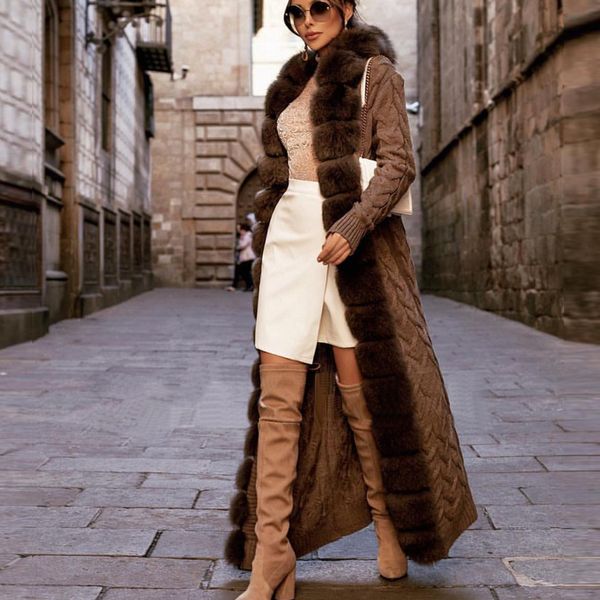 women's fur faux ladies real fur sweater natural long 120 125cm length women cardigan 230111, Black
women's fur faux ladies real fur sweater natural long 120 125cm length women cardigan 230111, Black