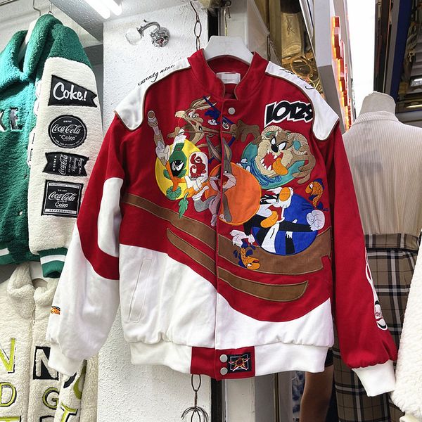women's jacket cartoon embroidery harajuku patch coat winter warm baseball female streetwear hip hop loose outwear 230111, Black;brown
women's jacket cartoon embroidery harajuku patch coat winter warm baseball female streetwear hip hop loose outwear 230111, Black;brown