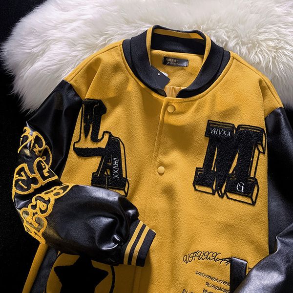 women's jackets american letter flocking embroidery coats y2k street hip hop baseball uniform couple casual 230111, Black;brown
women's jackets american letter flocking embroidery coats y2k street hip hop baseball uniform couple casual 230111, Black;brown