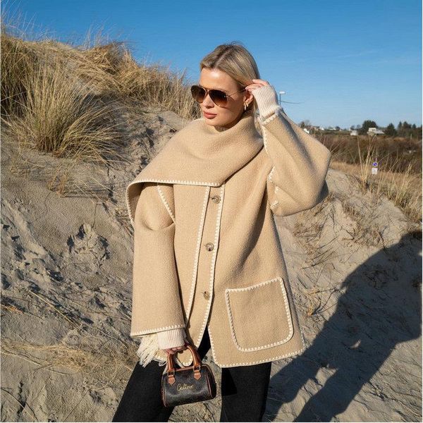 women's knits tees totem* winter women coat wool polyester gray color full sleeves single breasted oversize casual scarf collar 230111, White
women's knits tees totem* winter women coat wool polyester gray color full sleeves single breasted oversize casual scarf collar 230111, White