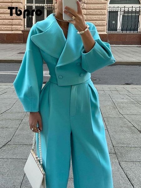 women s tracksuit suits coat pants 2piece set double breasted lantern sleeve crop blazer and wide leg high street ladies outfits 230112, Gray
women s tracksuit suits coat pants 2piece set double breasted lantern sleeve crop blazer and wide leg high street ladies outfits 230112, Gray