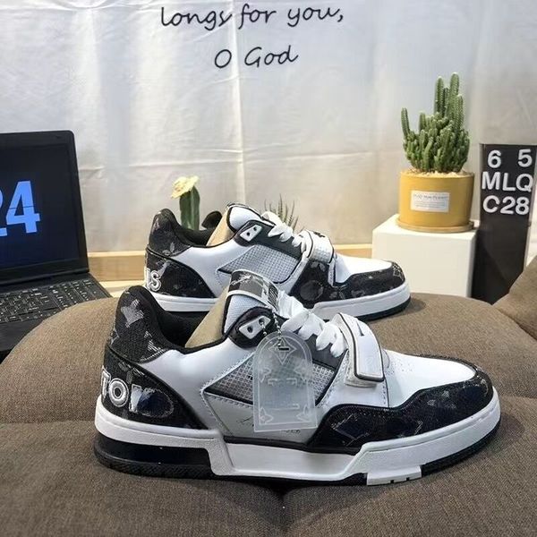luxury coach casual shoes men's louise viuton shoes fashion louis denim patchwork leather printed casual sneakers, Black
luxury coach casual shoes men's louise viuton shoes fashion louis denim patchwork leather printed casual sneakers, Black