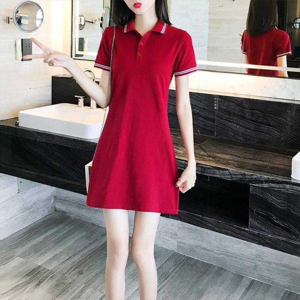 summer slimming dresses large size sports british fashion polo lapel contrast, Black;gray
summer slimming dresses large size sports british fashion polo lapel contrast, Black;gray