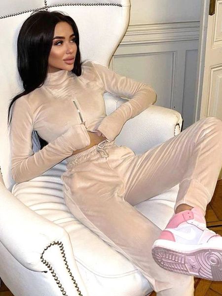 women s tracksuits fall sporty workout velvet tracksuit women fitness tight 2 piece pants sets suits turtleneck zipper set winter 230112, Gray
women s tracksuits fall sporty workout velvet tracksuit women fitness tight 2 piece pants sets suits turtleneck zipper set winter 230112, Gray